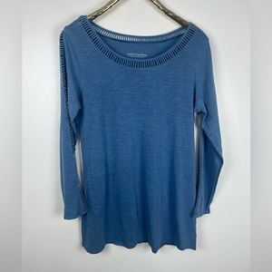 Soft Surroundings Top Tunic Slub Knit Stretch Long Sleeve